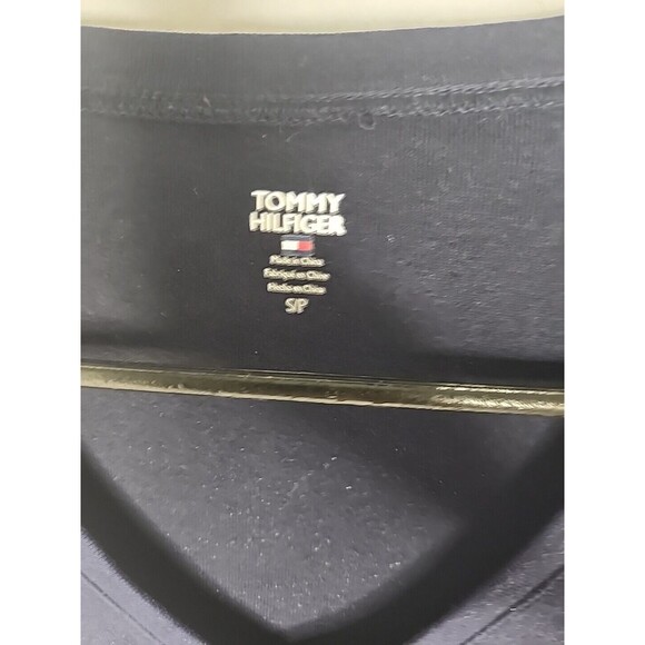 Tommy Hilfiger Shirt Womens Size Small Blue Short Sleeve Tee Casual V Neck Logo - Picture 6 of 9